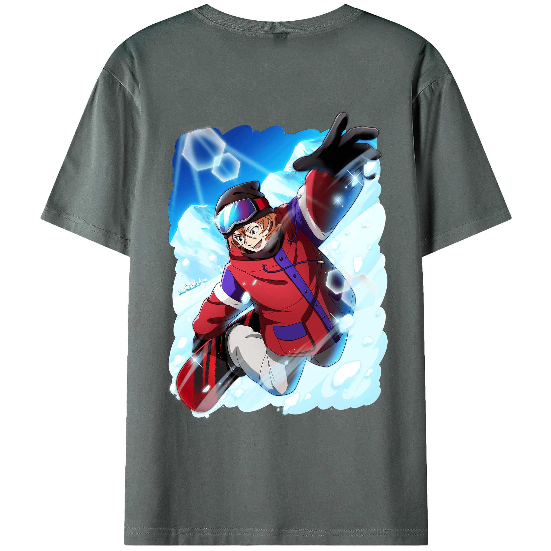 （画像用） 文豪ストレイドッグス Bungo Stray Dogs 綿100％ メンズ半袖Tシャツ（バックプリント） 通気性
